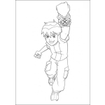 Dibujo para colorear Colorear a Ben 10 Saltando
