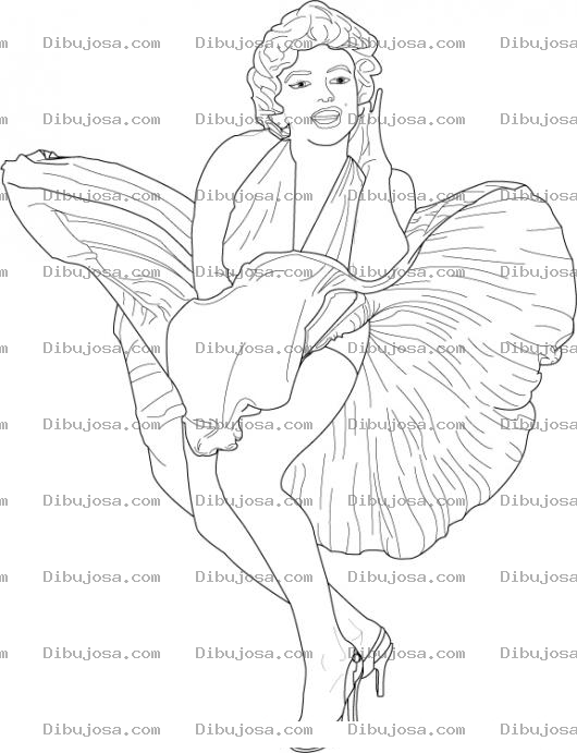 Dibujo para colorear Marylinmonroe Dibujo De Marylin Monroe Para Pintar Y Colorear A Marilin Monrou Marilina Monroy