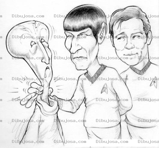Dibujo para colorear Star Trek Dibujo Del Orejo De Spok De Startrek Ahorcando A Un Extraterrestre Para Pintar Y Colorear