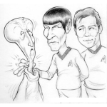 Dibujo para colorear Star Trek Dibujo Del Orejo De Spok De Startrek Ahorcando A Un Extraterrestre Para Pintar Y Colorear