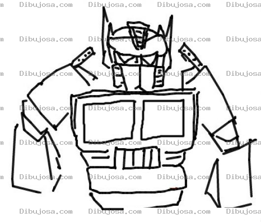 Dibujo para colorear Optimus Prime Transformers Dibujo Del Robot Trailer Optimusprime Para Pintar Y Colorear A Optimus Praim Optimuspraim
