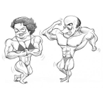 Dibujo para colorear Fisiculturistas Dibujo De Mujer Fisiculturista Y Hombre Fisiculturista Mostrando Musculos Para Pintar Y Colorear Pareja de Fisicoculturistas Musculosos