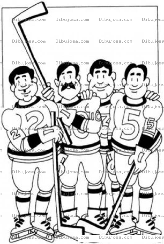 Dibujo para colorear Hockey Sobre Hielo Dibujo De Jugadors De Hocky Para Pintar Y Colorear Equipo De Joky