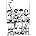 Dibujo para colorear Hockey Sobre Hielo Dibujo De Jugadors De Hocky Para Pintar Y Colorear Equipo De Joky