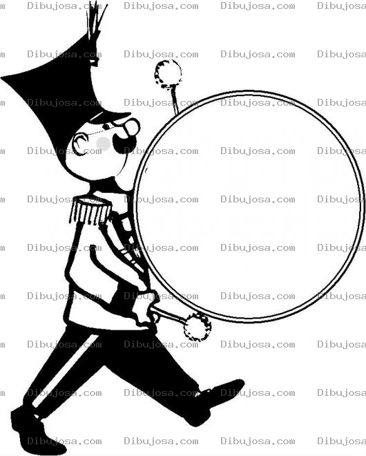 Dibujo para colorear Tamborilero Dibujo De Soldado Con Tambor Para Pintar Y Colorear Tamborista Marchando En Desfile Y Tocando Del BOM
