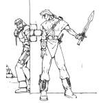 Dibujo para colorear Dibujo De Duelo En Una Esquina Para Pintar Y Colorear
