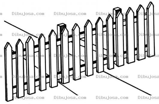 Dibujo para colorear DIbujo De Cerca Para Pintar Y Colorear Cerco O Baranda De Madera