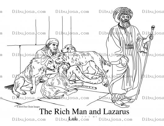 Dibujo para colorear pintar dibujo de lazaro y el rico