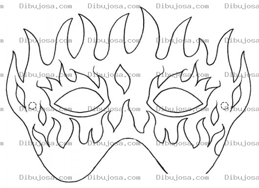Dibujo para colorear Mascara De Fuedo Dibujo De Antifaz De Fuego Para Imprimir Recortar Y Colorear