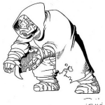 Dibujo para colorear Monje Moustruo Para Pintar Y Colorear