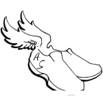 Dibujo para colorear Zapatillas Veloces Dibujo De Zapatos Con Alas Para Pintar Y Colorear
