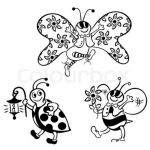 Dibujo para colorear Dibujo De Bichitos Para Pintar Y Colorear Mariposita Mariquita Y Abejita