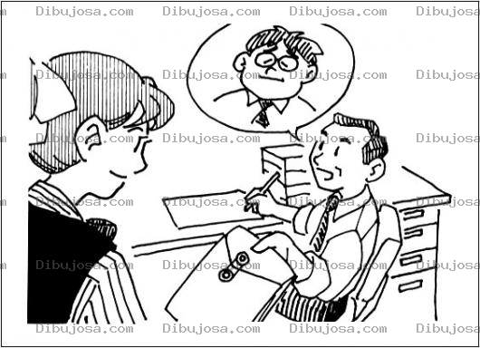Dibujo para colorear Dibujo De Jefe Hablando Con Secretaria Para Pintar Y Colorear