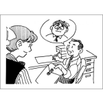 Dibujo para colorear Dibujo De Jefe Hablando Con Secretaria Para Pintar Y Colorear
