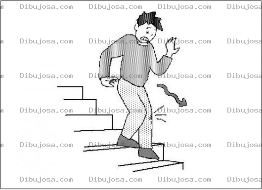 Dibujo para colorear Operacion De Meniscos Y Dolor De Rodilla Dibujo De Hombre Bajando Las Gradas Con Rodilla Lastimada Para Colorear
