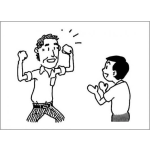 Dibujo para colorear Biceps Dibujo De Papa Ensenando Sus Musculos A Su Asombrado Hijo Para Pintar Y Colorear Aunque El Papa No Tiene Nada En Los Brazos