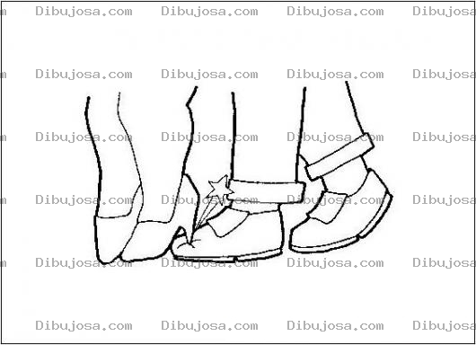 Dibujo para colorear Taconazo o Pizoton Dibujo De Un Tacon De Mujer Pizando El Zapato De Un Hombre Accidentalmente Para Pintar Y Colorear El Dolor De Un Pisoton o Taconaso