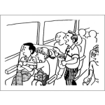 Dibujo para colorear Excursiones Dibujo De Una Excursion Escolar En Un Bus Para Pintar Y Colorear
