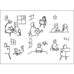 Dibujo para colorear Actividades De Un Hombre Durante Todo El Dia Para Pintar Y Colorear Que Es Lo Que Hacen Los Hombres En Un Dia Normal