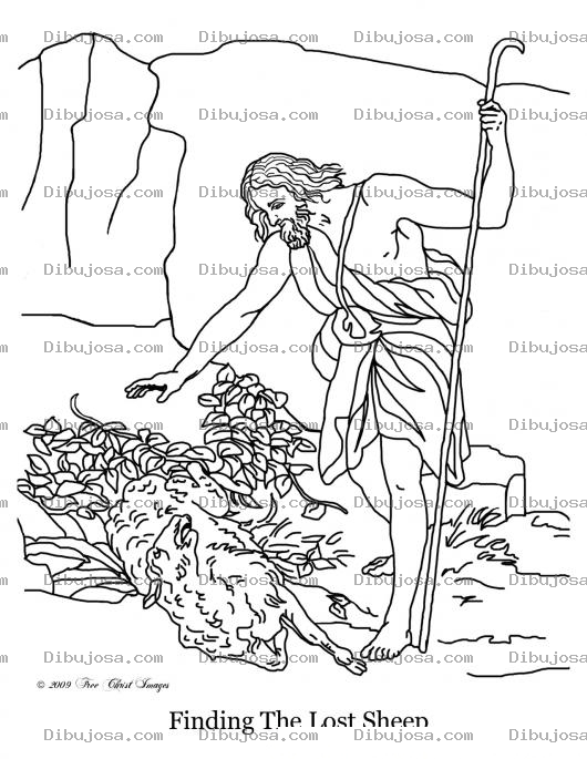 Dibujo para colorear colorear la oveja perdida