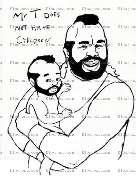 Dibujo para colorear El Hijo De Mister T Dibujo De MisterT Con Su Hijito Para Pintar Y Colorear A Laurence Tureaud Mario Baracus En El Dia Del Padre LaurenceTureaud