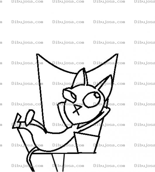Dibujo para colorear Dibujo De Gato Descansando En Un Sillon Para Pintar Y Colorear Gato Cool