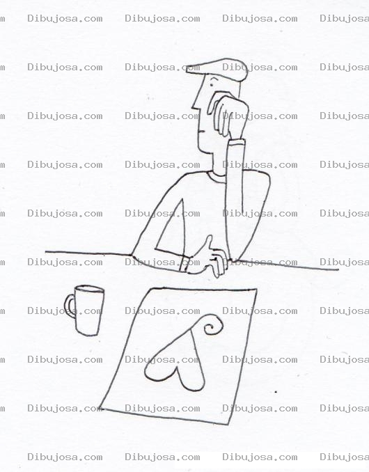 Dibujo para colorear Dibujo De Muchacho Enamorado Para Pintar Y Colorear