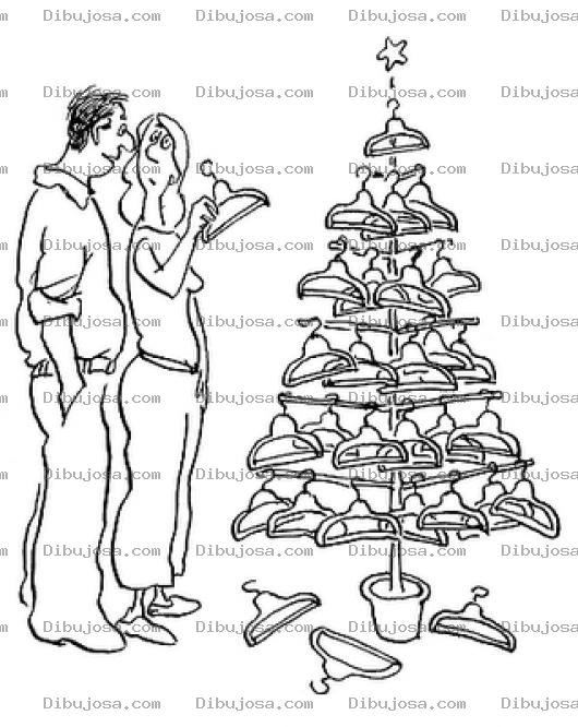 Dibujo para colorear Arboles De Navidad Dibujo De Esposos Haciendo Un Arbol De Navidad Con Serchas Para Pintar Y Colorear arbolito navideno