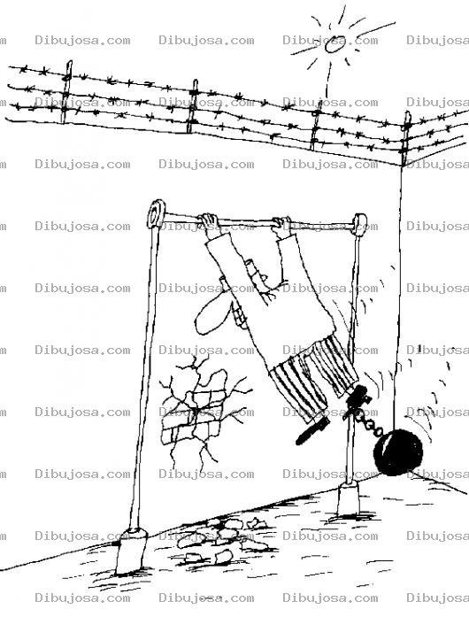 Dibujo para colorear Carcel De Maxima Seguridad Dibujo De Preso Intentando Fugarse De Una Prision Para Pintar Y Colorear