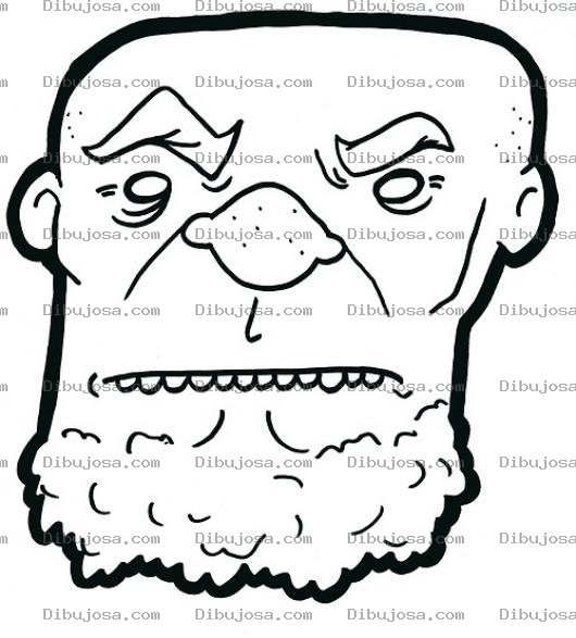 Dibujo para colorear Dibujo De Viejito Pelon Y Barbado Para Pintar Y Colorear