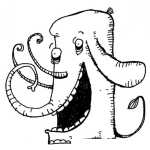 Dibujo para colorear Dibujo De Elefante De Patas Cutas Para Pintar Y Colorear
