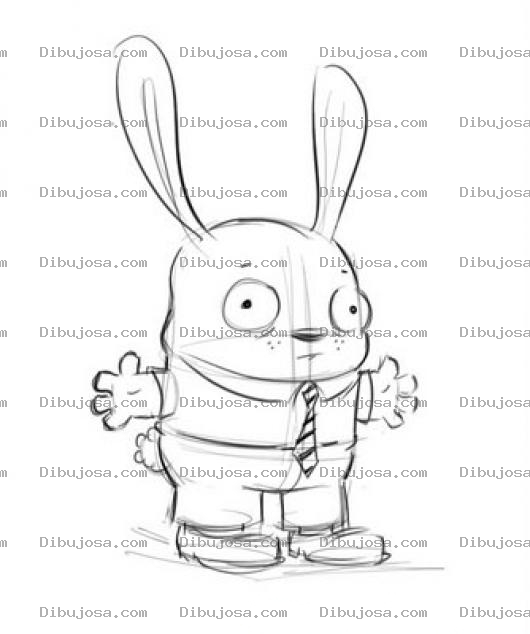Dibujo para colorear Corbatas Dibujo De Conejito Con Corbata Para Pintar Y Colorear