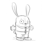 Dibujo para colorear Corbatas Dibujo De Conejito Con Corbata Para Pintar Y Colorear