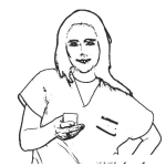 Dibujo para colorear Pintar a una mujer con celular