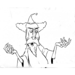 Dibujo para colorear Dibujo De Mago Con Las Manos Extendidas Para Pintar Y Colorear