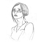Dibujo para colorear Dibujo De Secretaria Con Lentes Para Pintar Y Colorear