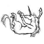 Dibujo para colorear Dibujo De Unicornio Tomando D Euna Botella Para Pintar Y Colorear