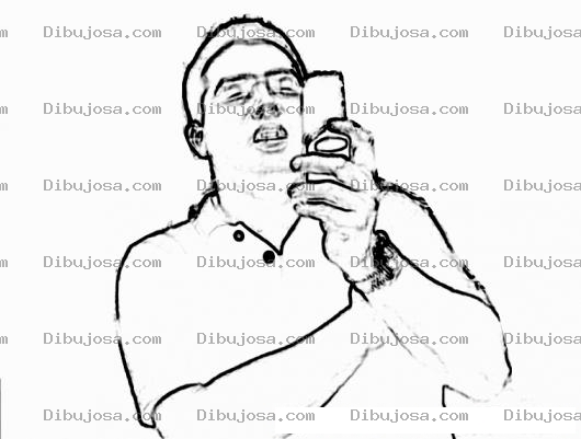 Dibujo para colorear Colorear a un hombre con celular