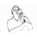 Dibujo para colorear Colorear a un hombre con celular