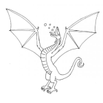 Dibujo para colorear Dibujo De Dragon Sacando Burbujas Para Pintar Y Colorear Erupo De Dragon