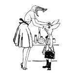 Dibujo para colorear Dibujo De Mama Culebra Con Hija Coneja Para Pintar Y Colorear