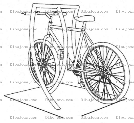 Dibujo para colorear Dibujo De Un Parqueo De Bicicletas Para Pintar Y Colorear