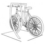 Dibujo para colorear Dibujo De Un Parqueo De Bicicletas Para Pintar Y Colorear