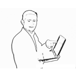 Dibujo para colorear Colorear a un muchacho con laptop