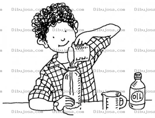 Dibujo para colorear Dibujo De Nino Colocho Con Camisa De Cuadros Llenando Un Termo Para Pintar Y Colorear Morochito Colochito Murusho