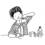 Dibujo para colorear Dibujo De Nino Colocho Con Camisa De Cuadros Llenando Un Termo Para Pintar Y Colorear Morochito Colochito Murusho