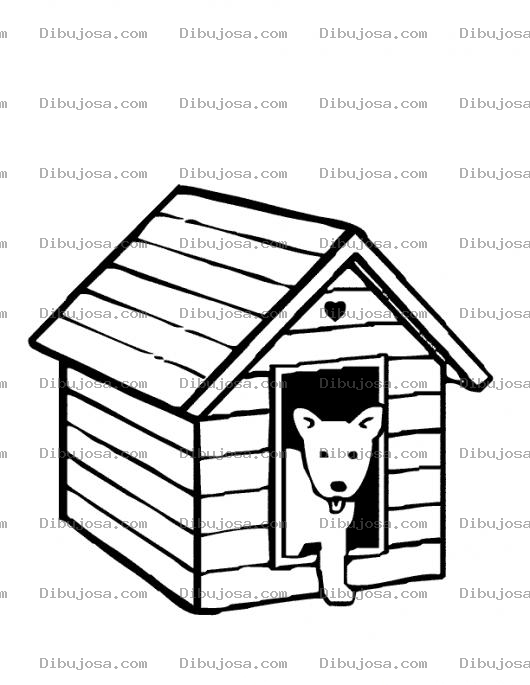 Dibujo para colorear Casita De Perrito Para Pintar Y Colorear Casa De Perro