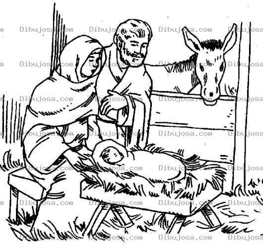 Dibujo para colorear Colorear Al Pobre Pecebre Del Nino Jesus