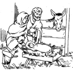 Dibujo para colorear Colorear Al Pobre Pecebre Del Nino Jesus