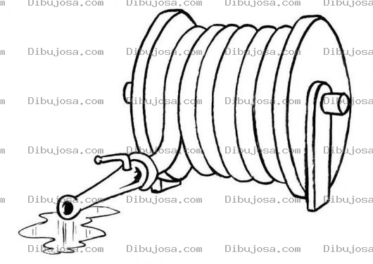 Dibujo para colorear Manguera Enrollada Dibujo De Manguera De Bomberos En Su Carrete Para Pintar Y Colorear